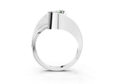 White gold Fancy Green Pear Cut Solitaire Tension-Set Diamond Split Shank Ring_3