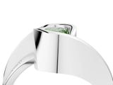 White gold Fancy Green Pear Cut Solitaire Tension-Set Diamond Split Shank Ring_4