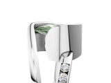 White gold Fancy Green Pear Cut Solitaire Tension-Set Diamond Split Shank Ring_5