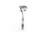 White gold Fancy Green Pear  Cut Solitaire Twist Band Ring with Four-Prong Setting_39