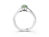 White gold Fancy Green Pear  Cut Solitaire Twist Band Ring with Four-Prong Setting_40