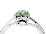 White gold Fancy Green Pear  Cut Solitaire Twist Band Ring with Four-Prong Setting_41