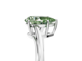 White gold Fancy Green Pear  Cut Solitaire Twist Band Ring with Four-Prong Setting_42