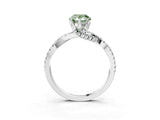 White gold Fancy Green Pear Cut Solitaire Twist Pave Diamond Engagement Ring with Prong Setting_15
