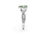 White gold Fancy Green Pear Cut Solitaire Twist Pave Diamond Engagement Ring with Prong Setting_2