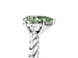 White gold Fancy Green Pear  Cut Solitaire Twisted Band with Four-Prong Setting_109