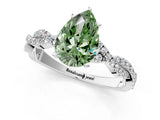 White gold Fancy Green Pear Cut Solitaire Twisted Pave Band with Four-Prong Setting_16