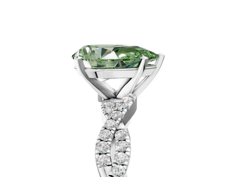 White gold Fancy Green Pear Cut Solitaire Twisted Pave Band with Four-Prong Setting_20