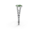 White gold Fancy Green Pear  Cut Split Shank Pave Diamond Engagement Ring with Four-Prong Setting_26