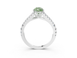 White gold Fancy Green Pear  Cut Split Shank Pave Diamond Engagement Ring with Four-Prong Setting_27