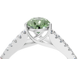 White gold Fancy Green Pear  Cut Split Shank Pave Diamond Engagement Ring with Four-Prong Setting_28