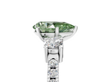 White gold Fancy Green Pear  Cut Three-Stone Diamond Pavé Band with Prong Setting_22