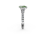 White gold Fancy Green Pear  Cut Three-Stone Diamond Pave Band with Prong Setting_40