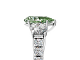 White gold Fancy Green Pear  Cut Three-Stone Diamond Pave Band with Prong Setting_42