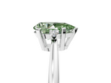 White gold Fancy Green Pear  Cut Three-Stone Solitaire Ring with Round Accent Diamonds and Four-Prong Setting_24