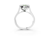 White gold Fancy Green Pear  Diamond Cluster Halo Solitaire with Four-Prong Setting_92