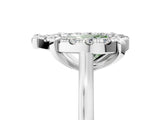 White gold Fancy Green Pear  Diamond Cluster Halo Solitaire with Four-Prong Setting_93