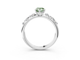 White gold Fancy Green Pear  Diamond Cluster Prong-Set Solitaire Ring_58