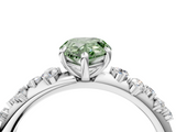 White gold Fancy Green Pear  Diamond Cluster Prong-Set Solitaire Ring_59