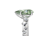 White gold Fancy Green Pear  Diamond Cluster Prong-Set Solitaire Ring_60