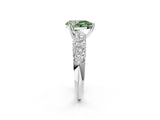 White gold Fancy Green Pear  Diamond Pavé Band Solitaire Ring with Four-Prong Setting_51