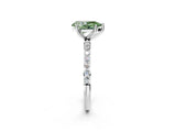 White gold Fancy Green Pear  Diamond Pavé Band with Six-Prong Setting_47