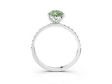 White gold Fancy Green Pear  Diamond Pavé Band with Six-Prong Setting_48