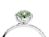 White gold Fancy Green Pear  Diamond Pavé Band with Six-Prong Setting_49
