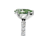 White gold Fancy Green Pear  Diamond Pavé Band with Six-Prong Setting_52
