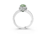 White gold Fancy Green Pear  Diamond Solitaire Ring with Shared Prong Pavé Band_16