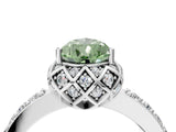 White gold Fancy Green Pear  Diamond Solitaire Ring with Shared Prong Pavé Band_17