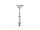 White gold Fancy Green Pear  Diamond Solitaire with Pave Band and Six-Prong Setting_22