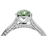 White gold Fancy Green Pear  Diamond Solitaire with Pave Band and Six-Prong Setting_24
