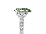White gold Fancy Green Pear  Diamond Solitaire with Pave Band and Six-Prong Setting_25