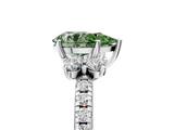 White gold Fancy Green Pear  Diamond Three-Stone Pave Band with Four-Prong Setting_25