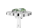 White gold Fancy Green Pear  Halo Diamond Cluster Engagement Ring with Milgrain Bezel Setting and Solitaire Band_75