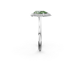 White gold Fancy Green Pear  Halo Diamond Engagement Ring with Solitaire Band and Four-Prong Setting_20