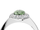 White gold Fancy Green Pear  Halo Diamond Engagement Ring with Solitaire Band and Four-Prong Setting_22