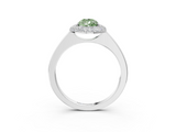 White gold Fancy Green Pear  Halo Diamond Engagement Ring with Solitaire Band and Four-Prong Setting_23