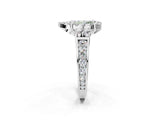 White gold Fancy Green Pear  Halo Diamond Engagement Ring with Split Shank and Four-Prong Setting_74