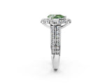 White gold Fancy Green Pear  Halo Diamond Engagement Ring with Split Shank and Prong Setting_68