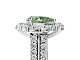 White gold Fancy Green Pear  Halo Diamond Engagement Ring with Split Shank and Prong Setting_70