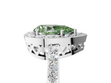 White gold Fancy Green Pear  Halo Diamond Pavé Band Ring with Prong Setting_25