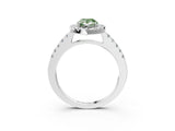 White gold Fancy Green Pear  Halo Diamond Pavé Solitaire Ring_30