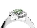 White gold Fancy Green Pear  Halo Diamond Pavé Solitaire Ring_31