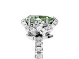 White gold Fancy Green Pear  Halo Diamond Pave Band Ring with Four-Prong Setting_20