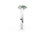 White gold Fancy Green Pear  Halo Diamond Ring with Cathedral Band and Four-Prong Setting_51