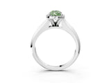 White gold Fancy Green Pear  Halo Diamond Ring with Cathedral Band and Four-Prong Setting_52
