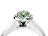 White gold Fancy Green Pear  Halo Diamond Ring with Cathedral Band and Four-Prong Setting_53