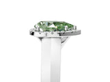 White gold Fancy Green Pear  Halo Diamond Ring with Cathedral Band and Four-Prong Setting_54